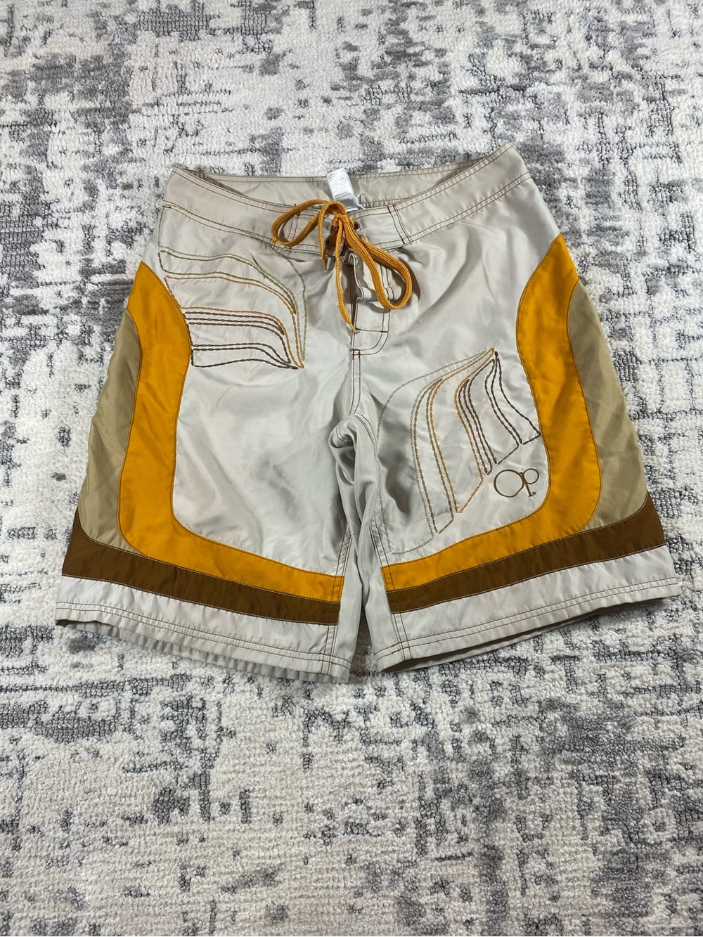 Y2k Ocean Pacific Swim Trunk Shorts with stripes